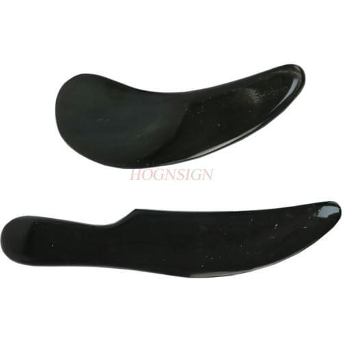 2PCS Natural Black Buffalo Horn Gua Sha Board Guasha Therapy Scraper Scraping Blade Plate Back Massage Chinese Medicine Care