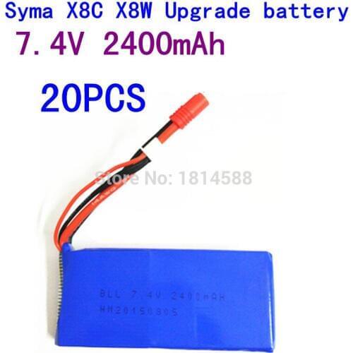 20pcs SYMA X8 X8A X8C X8C-1 X8W X8G 7.4V 2400 mAh Li-po Battery RC Quadcopter X8C X8W Spare Parts