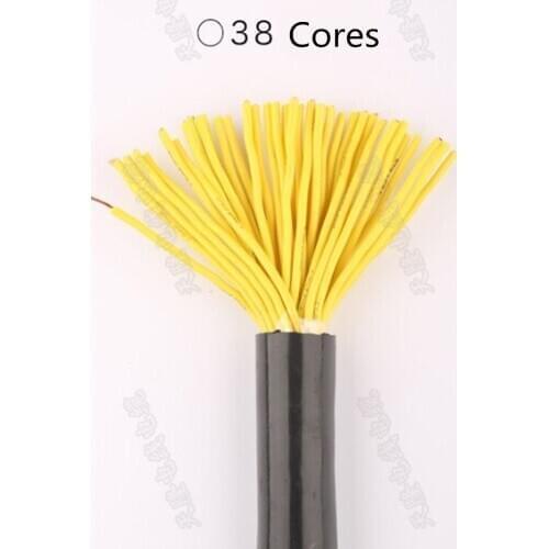 22 AWG 0.3MM2 /20 AWG 0.5MM2 RVV 20/25/30/32/38 Cores Pins Copper Wire Conductor Electric RVV Cable Black