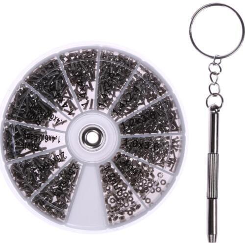 600pcs/Set Stainless Steel Micro Glasses Sunglass Watch Spectacles Phone Tablet Screws Nuts Screwdriver Repair Tool Set Kits New