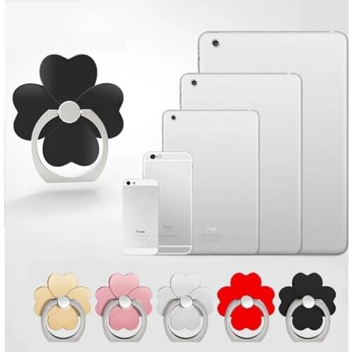 Phone Finger Ring Holder Lucky Clover flower Universal Accessories Grip Desk Stand Mount Mobile Cell Phone sent phone holder