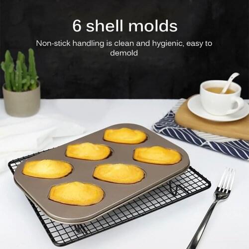 Nonstick Madeleine Pans Cake Mold 6 Cavities Cake Baking Mold Muffin Mold Baking Tray Tool Cookies BakewGadgets Are Baking Mould