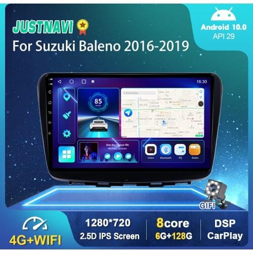 OKNAVI Android 10.0 GPS Car Radio Stereo For Suzuki Baleno 2016-2019 Carplay Auto GPS WIFI OBD SWC Rear Headrest SWC No DVD 9 in