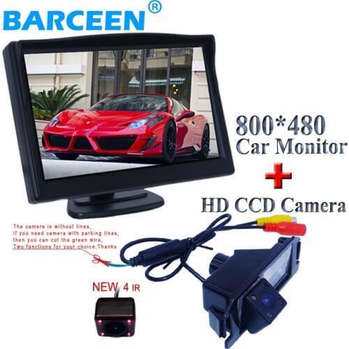 Auto car reversing camera with lcd wide screen monitor 800*480 wire +ir lights +water-proof fit for Hyundai I30 for Kia Soul