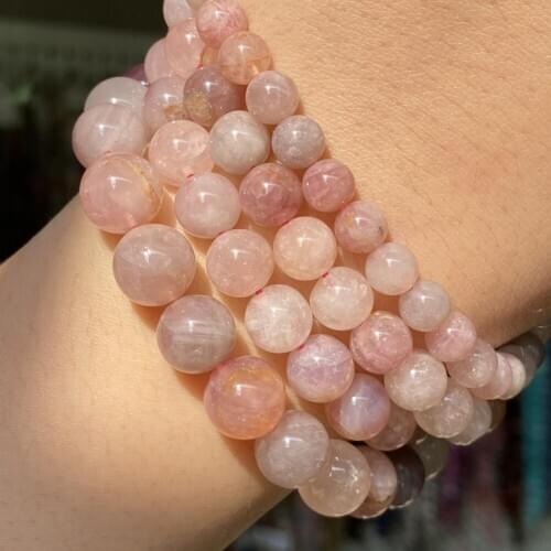 Natural Genuine Gem Pink Opal Stone Beads 6 8 10mm Round Loose Spacer Beads For Jewelry Making Diy Bracelet Necklace Accessories