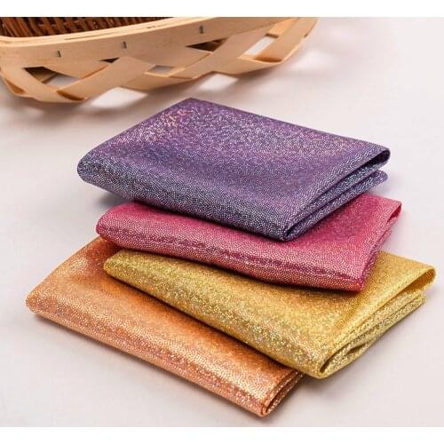 Photo Laser Knit Fabric Purple Glitter Designer Fabric For Sewing Stage Wears TJ0388