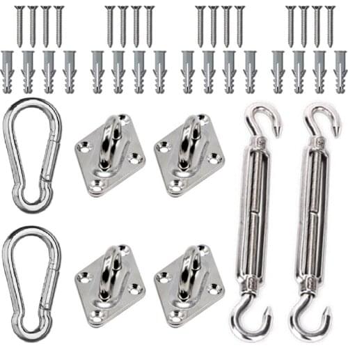 Awning Hardware Kit 6mm/8mm Shade Sail Installation Hardware Kit Anti-Rust Stainless Canopy Stainless Attachment for Sun
