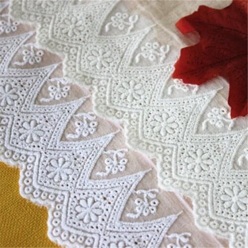26cm Wide 100% Cotton Embroidery Lace Trim DIY Dress Skrit Sewing Accessories VQX183204