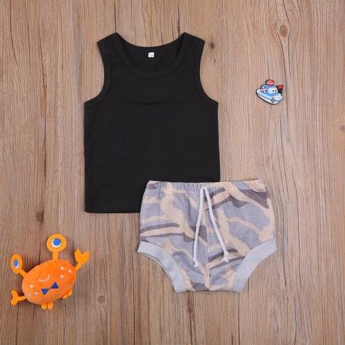 Baby Boys Girls Unisex 2pcs Summer Casual Outfits Tank + Drawstring Shorts Elastic Waist Children Toddler Kids Solid Clothing
