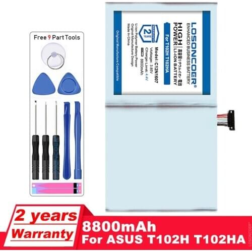 LOSONCOER 8800mAh C12N1607 Replacement Battery For Asus Transformer MINI T102H T102HA T103HAF T103HA T103H 0B200-02230100