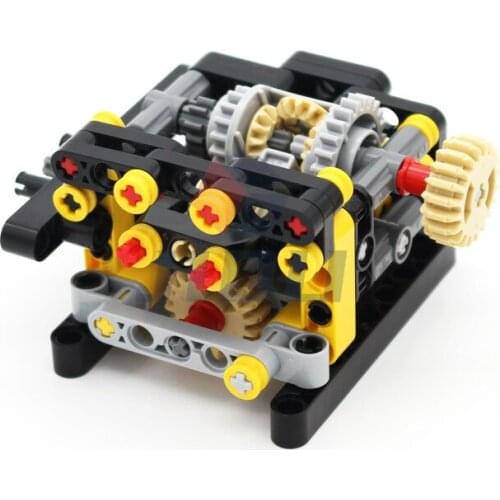 MOC High-tech Automatic Gear Change Version of 2 Speed Gearbox Model Building Blocks Bricks Compatible with PF Set DIY Toys