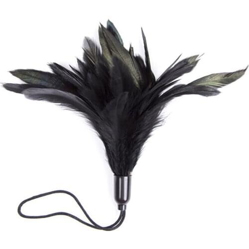 Night club stage prop feather black trumpet turkey feather,Cover feather Tickler Feather teaser,Black Cosplay Women