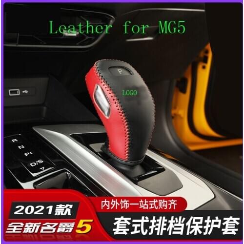 2021 New for MG5 Gear Head Covers Interior Styling High Quality Leather Shift Knob Accessories