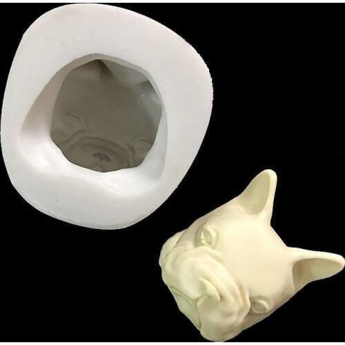 New French Bulldog Aromatherapy plaster Silicone mold Car outlet folder Dog head Diffusion stone
