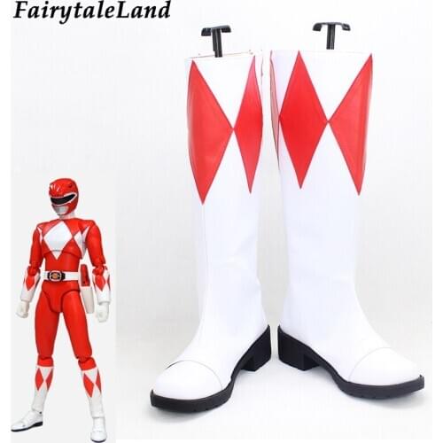 Red Ranger Cosplay Shoes Halloween Carnival Costume Accessories Superhero Jason Mighty Rangers Boots