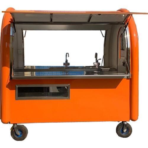 Orange color KN-220E mobile food carts/trailer/ ice cream truck/snack food carts with factory price