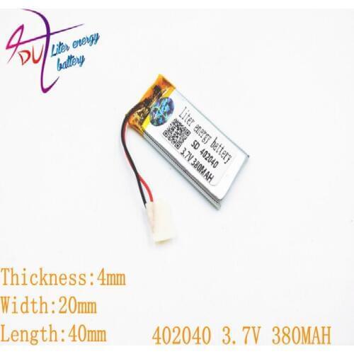 1pcs [SD] 3.7V,380mAH,[402040] Polymer lithium ion / Li-ion battery for TOY,POWER BANK,GPS,mp3,mp4,cell phone,speaker