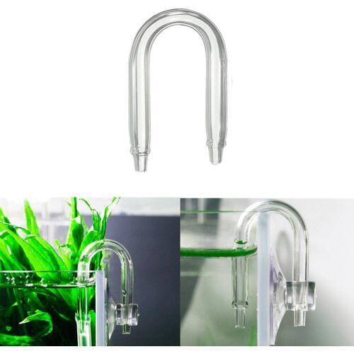 1pc U Shape Transparent Glass Fish Tank Tube Aquarium CO2 Diffuser CO2 Equipment Connector Aquarium Accessories Glass Tube