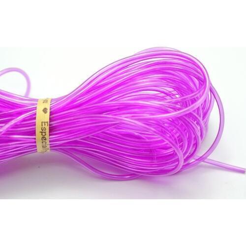 10 Meter Transparent Purple 2mm Hollow Rubber Tubing Jewelry Cord Cover Memory Wire