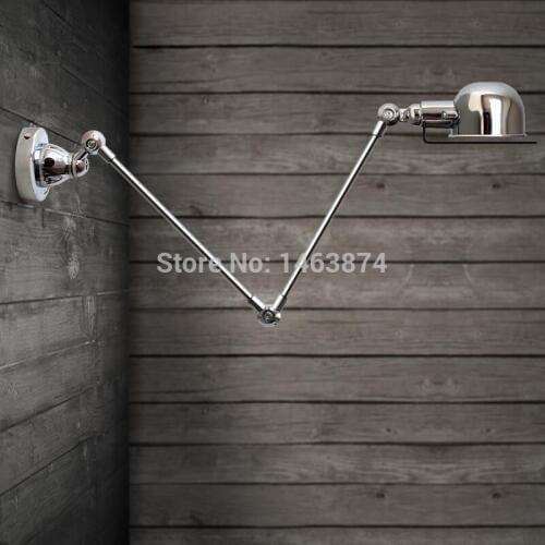 RH French designer lamps Loft balcony Continental American industrial retro creative trumpet mechanical arm wall lamp,E14