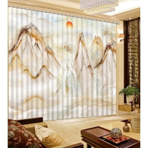 Luxury Blackout 3D Window Curtain For Living Room scenery curtains