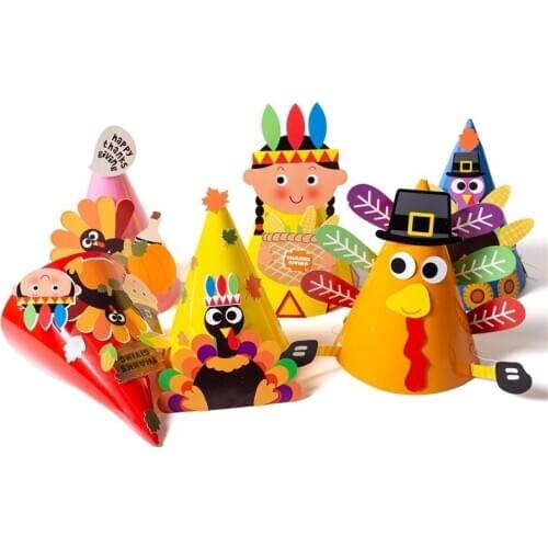 Hat Thanksgiving Toy Turkey Children Activity Game Show Gift Homemade Material Package Cartoon Animal Puzzle Handicraft Toys