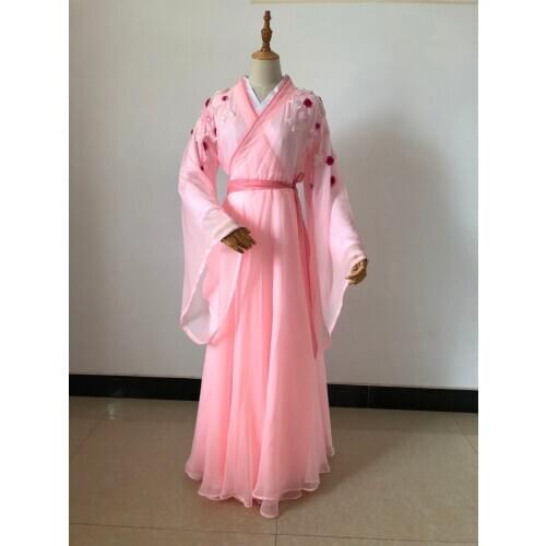 YMDQ 3 Designs Pink Butterfly Fairy Princess Costume for TV Play Photography or Classical Dance SunKe Blossom Again Drama