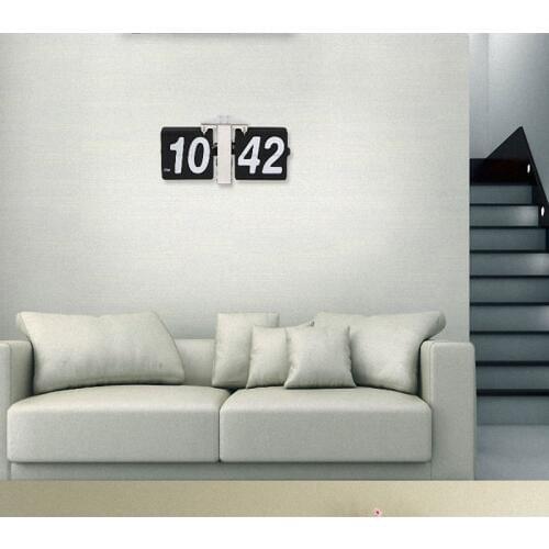 Wonderful European Retro Table Clock Mechanical Automatic Flip Clock Living Room Large DIY Home Wall Clock