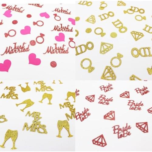 Gold Confetti 400Pc Diamond Ring Valentines Day Wedding Table Decoration Party Confetti Bridal Shower Hen Baby Birthday