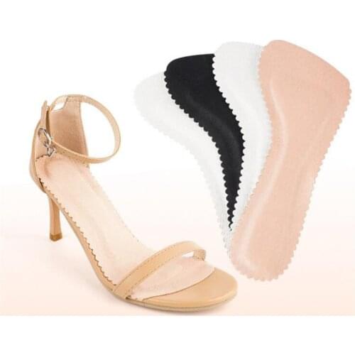 1 pair Anti-Slip Sweat-absorbent Massage Insoles Seven-point Pad Leather Half Pad Women Feet High Heel Insoles Orthotics Inserts
