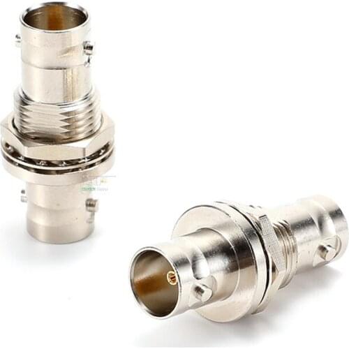 1Pcs copper gold-plated audio video panel mounting type BNC two-way socket adapter Q9 female to female butt connector 75 ohm