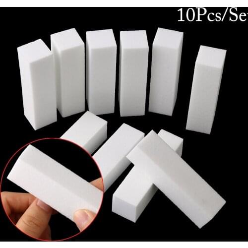 10pcs Durable Sponge Nail File Sanding Acrylic Block Nail Fingernail Grinding Polishing Nail Files Manicure Nail Art Tool