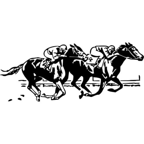 20cm*8.3cm Horse Racing Track Interesting Car-styling Car Sticker Vinyl Decal Accessories Black Silver S6-2771