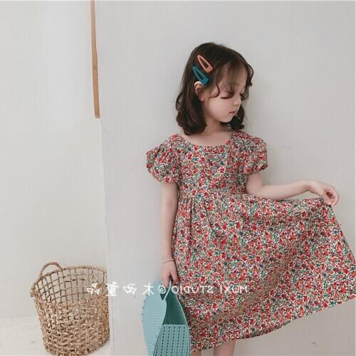 2020 Baby Girl Backless Floral Dresses For Girls Kids Summer Long Dress Children Fashion casual Clothes Vestidos
