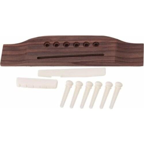2021 Top Rosewood Bridge Bone Saddle and Nut End Pins Set for 6 String Acoustic Guitar