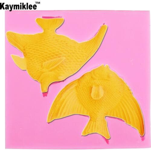 M2010 3D Fish Silicone Mold Fondant Cake Decorating Mould Kitchen Accessories Resin Gumpaste molds baking mold
