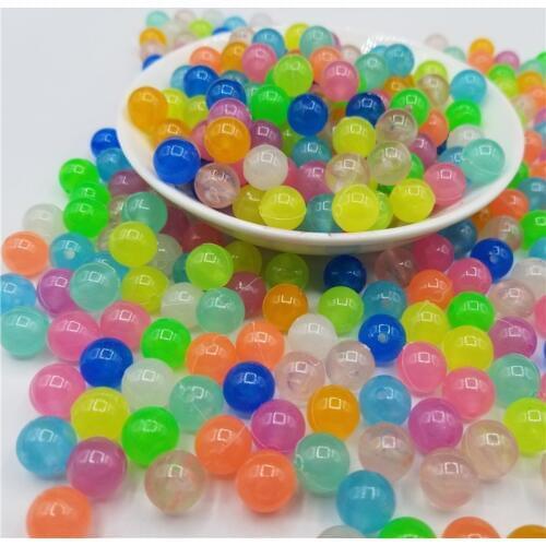 6-12mm Glow In The Dark Fishing Loose Spacer Beads For Woman Men Luminous Necklace Bracelet Jewelry Making Acrylic Beads