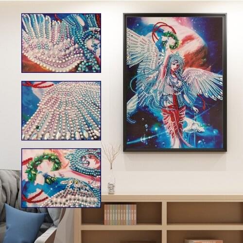 Partial Special Shaped Drill Crystal Rhinestone 5D DIY Diamond Painting "wing fairy" Girl 3D Embroidery Cross Stitch Decor Gift