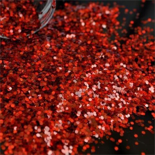 Bling Laser Sexy Red Big Hexagon Sparkly Sequin Nail Art FINE GLITTER DUST UV Gel Acrylic Nails DIY Accessory N17