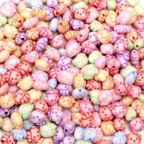 200Pcs Mixed Cats Acrylic Beads For Jewelry Marking Loose Spacer Beads Bracelet Necklace Charm Jewelry Finding Decoration 9x7mm