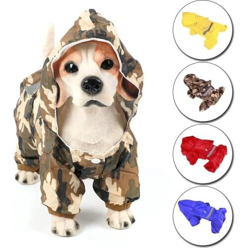 Double-Layer Dog Raincoat Hooded Four Seasons Pet Clothing Pet Waterproof Coat Outdoor Golden Puppy Dog Reflective Rain Coat