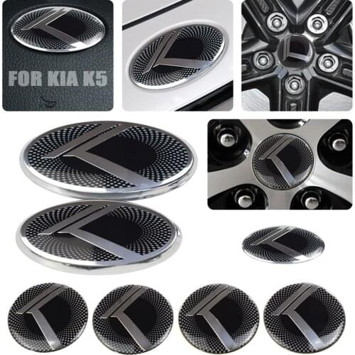 3D Flight K Logo Emblem Badges Grill Front+Rear+Steering+Wheel Caps For KIA K5 2011-2013 Optima Forte 2009-2014 Senda