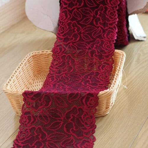 2Yards Exquisite Elastic Stretch Lace Trim High Quality Lace Fabric DIY Craft&Sewing Dress Clothing Accessories 16cm Wide