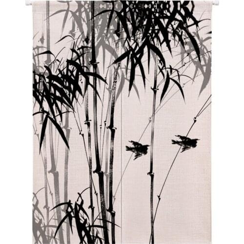 Chinese Style Retro Ink Landscape Curtain Bamboo Door Curtain Kitchen Curtain Japan Home Decor Noren Feng Shui Curtain