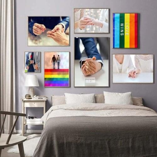 LGBT Pride Lover Couple Canvas Painting Wall Art Print Canvas Painting Room Decoration For Living Room HD Prints Poster Pictures