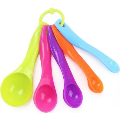 Measuring Spoon Stackable Plastic 5Pcs Measure Scoop Measure Teaspoon For Liquid Kitchen Measuring Accessories