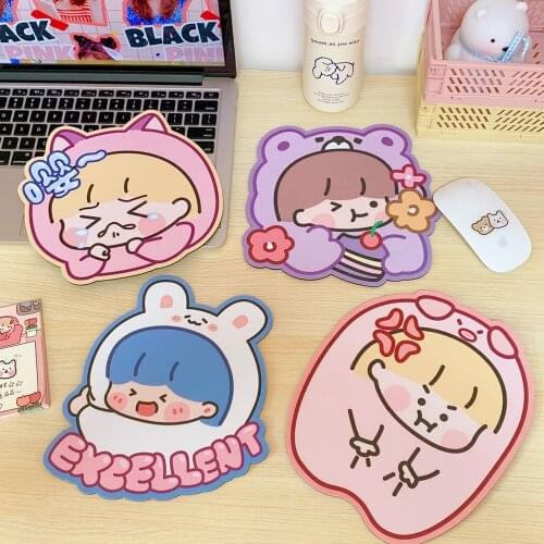 Kawaii Mouse Pads Girls Antislip 19x22cm Cute Lovely Cartoon Desk Mat Pads Cup Mat Waterproof Office Home Decor for Girls Gifts