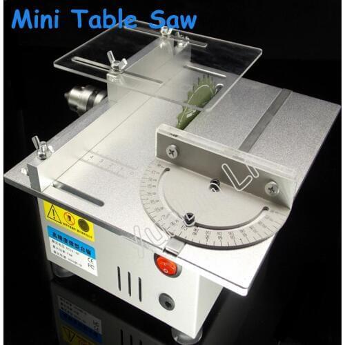 Mini Table Saw Precision Cutting Machine Electric Drill Multifunctional Grinder Woodworking Table Saw with 5 Saw blade