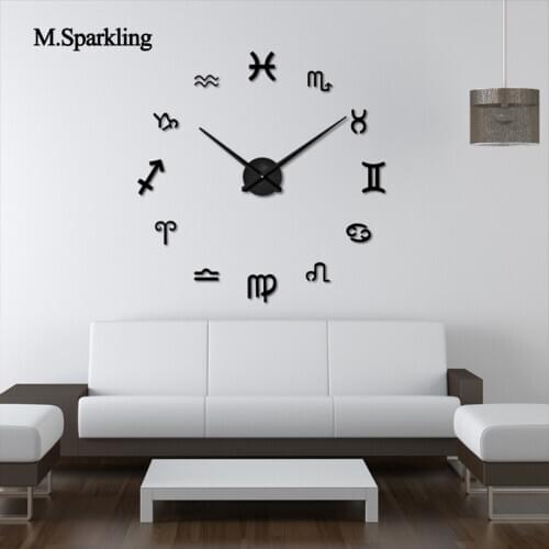 M.Sparkling digital wall clock large creative courtyard mirrior clock acrylic DIY bedroom wall clock stickers unique gifts