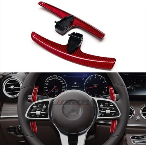 Real Carbon For Benz A E S GLE GLC GT W205 W213 W222 W177 2016-2020 Car Steering Wheel Paddle Trim